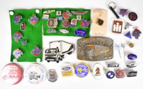 Collection of mainly vintage commercial vehicle enamel and other badges including Albion, Eaton,