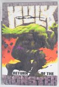 The Incredible Hulk Vol.1 hardcover graphic novel by Marvel Comics, signed top centre by Bruce Jones