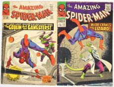 Two The Amazing Spider-Man comics by Marvel issues #23 The Goblin and the Gangsters and #44 Where