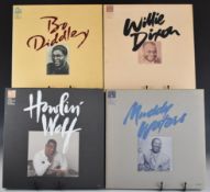 Collection of Blues and Bluegrass CD box sets including Chess box sets with booklets for Howlin'