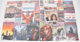 Ninety The Boys comics by Dynamite comprising issues #1-72 and eighteen spin-off titles.