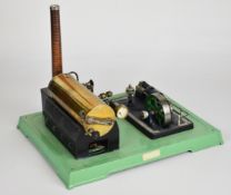 Fleischmann live steam stationary engine, the single cylinder slip eccentric engine having dummy