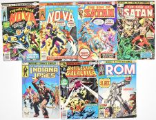 Seven Bronze Age Marvel comics comprising Son of Satan #1, #2, Battlestar Galactica #1 (signed Bob