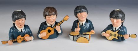Set of four Beatles 'Legends of Rock & Roll' limited edition character jugs by Bairstow Manor