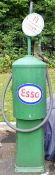 Bowser classic or vintage car petrol pump, with hand cranked mechanism and sliding door circular