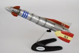 Product Enterprise diecast model Fireball XL5 on stand, length 25cm.