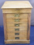 London and North Western Railway Co 19thC pine ticket office Wellington chest of seven straight