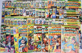 Seventy-five Bronze Age Captain America comics by Marvel, the majority of issues numbered 150-250