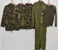 Two Cold War / post WW2 field jackets together with a windproof smock, coveralls, waterproof