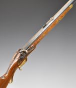 Ardesa Hawken R .45 percussion hammer action muzzle loading rifle with adjustable sights, brass