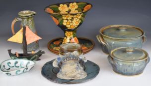 A large quantity of art and studio pottery including several pieces by Wendy Mason, Russell