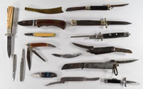 Thirteen various pocket / folding / clasp knives including J Rogers and Son, C H and a WW2 1943