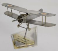 Douglas Vann hand built signed aluminium model of a Sopwith Camel