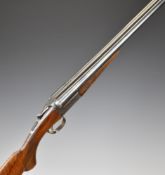BSA 200 12 bore side by side ejector shotgun with engraved locks, trigger guard, underside, top