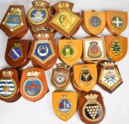 Approximately thirty five Royal Navy, Royal Fleet Auxiliary and Merchant Navy wall plaques including