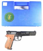 Umarex Walther CP88 Competition .177 CO2 air pistol with textured wooden grips, adjustable sights