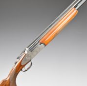 Rizzini 12 bore over and under ejector shotgun with engraved scenes of birds to the sidelock