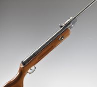 Westlake .22 air rifle with semi-pistol grip, sling suspension loops and adjustable sights, serial