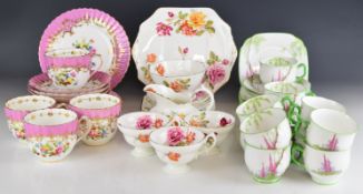 Hammersley and Royal Albert decorative tea ware decorated with roses and in Foxglove pattern,