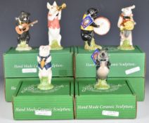 Beswick six boxed figures from the Pig Promenade band series