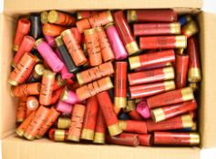 Two hundred mainly 12 bore shotgun cartridges. PLEASE NOTE THAT A VALID RELEVANT FIREARMS/SHOTGUN