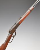 Winchester Model 1892 .44 WCF underlever repeating saddle carbine rifle with adjustable pop-up