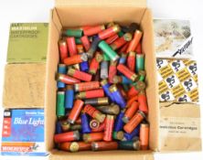Two hundred and fifty 12 bore shotgun cartridges including Winchester Blue Light, Eley-Kynoch,