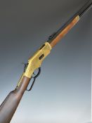 Uberti 'Winchester Henry Yellowboy 1866' Model 66 Sporting .44-40 underlever-action rifle with brass