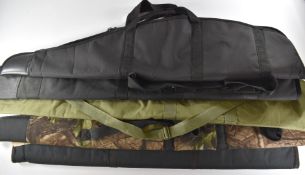 Five various padded shotgun or rifle slips including The Ratbag, Deerhunter and Ogden's.
