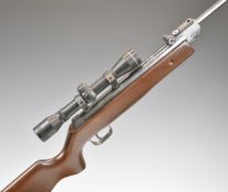 Norica Model 73 .22 air rifle with semi-pistol grip, adjustable sights and 4x32 scope, serial number