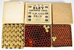 Three boxes of primed empty shotgun cartridge cases comprising Parsons of Norwich CS Rosson & Co