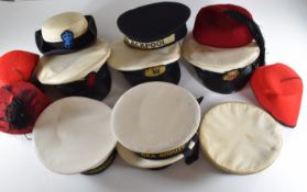 Collection of Navy caps / hats including one Wren's and one Merchant Navy example together with four
