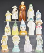 Royal Worcester fourteen candle snuffers with black backstamps, tallest 12cm