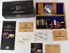 Cased Abu Ambassadeur 50th anniversary multiplier reel set comprising Record 5000 and 50th