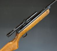 BSA Meteor Mk. III .22 air rifle with semi-pistol grip and BSA 4x15 scope, serial number TE6347.