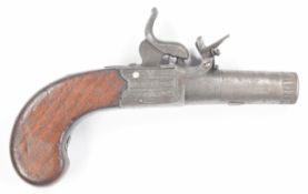 William Hole of Bristol percussion converted from flintlock pocket pistol with percussion cap holder