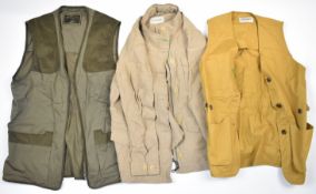 Three items of James Purdey & Sons Ltd clothing comprising gent's shooting waistcoat (size L),
