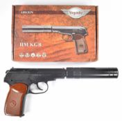 Umarex The Spirit of Legends NM KGB .177 CO2 air pistol with chequered grips and sound moderator,
