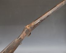 Enfield pattern percussion hammer action musket with sling mounts, storage compartment to the stock,