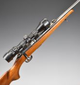 CZ ZKM 452-2E .22LR bolt action rifle with semi-pistol grip, magazine, sling suspension mounts,