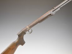 BSA Improved Model D .177 under-lever air rifle with chequered semi-pistol grip and adjustable