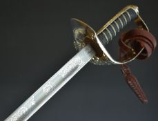 British 1897 pattern Infantry Officer's sword by Imperial Sword Co, London with Elizabeth II