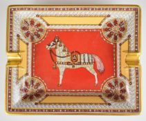 Hermès cigar ashtray with horse decoration, 16 x 20cm