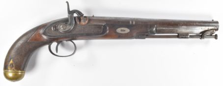 Fuller of London percussion hammer action target pistol with engraved lock, trigger guard and top
