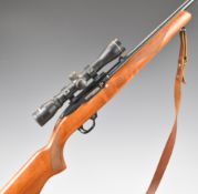 Ruger Model 10/22 .22 semi-automatic rifle with chequered semi-pistol grip, leather sling,