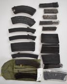 Eighteen various rifle magazines including .303 SMLE or similar and Magpul 5.56 NATO, some in