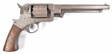 Starr Arms Co of New York .44 six-shot single-action percussion revolver with steel frame stamped to