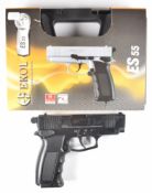 Ekol ES 55 .177 CO2 air pistol with chequered composite grips and fixed sights, serial number 90-
