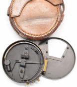 Pocket sextant by Short & Mason Ltd London dated 1910 with broad arrow mark No. 5553, in leather