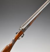 AYA No 3 12 bore side by side shotgun with chequered grip and forend, double trigger and named 28
